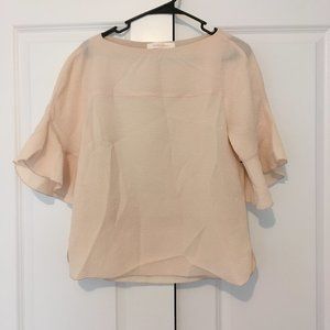 See By Chloe pale blush blouse with flutter sleeve - size 38